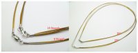 16"- 6 Strands Gold/Sliver Claps Steel Wire Necklace w/ 925 Sliv